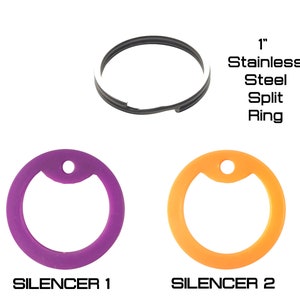 Dog Tag Tune-up Repair Kit Includes Silencers & 1 inch Stainless Steel Split Ring for Key Chain