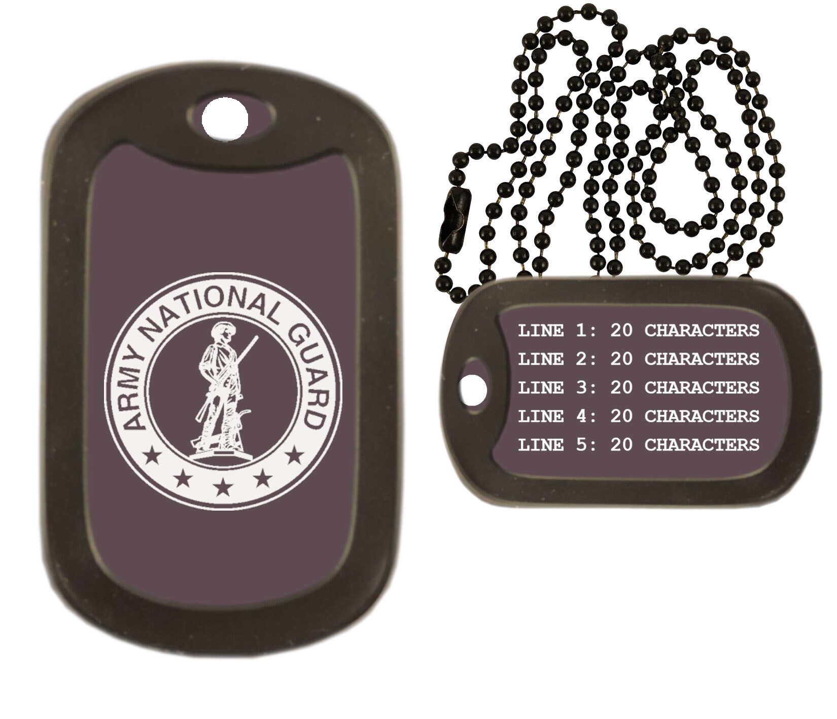 US National Guard Dog Tag Necklace Custom Engraved Military Etsy