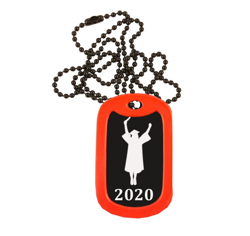 graduation dog tag necklace