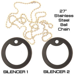 Classic Dog Tag Tune-up Repair Kit Includes Silencers & 27 inch Stainless Steel Ball Chain Necklace