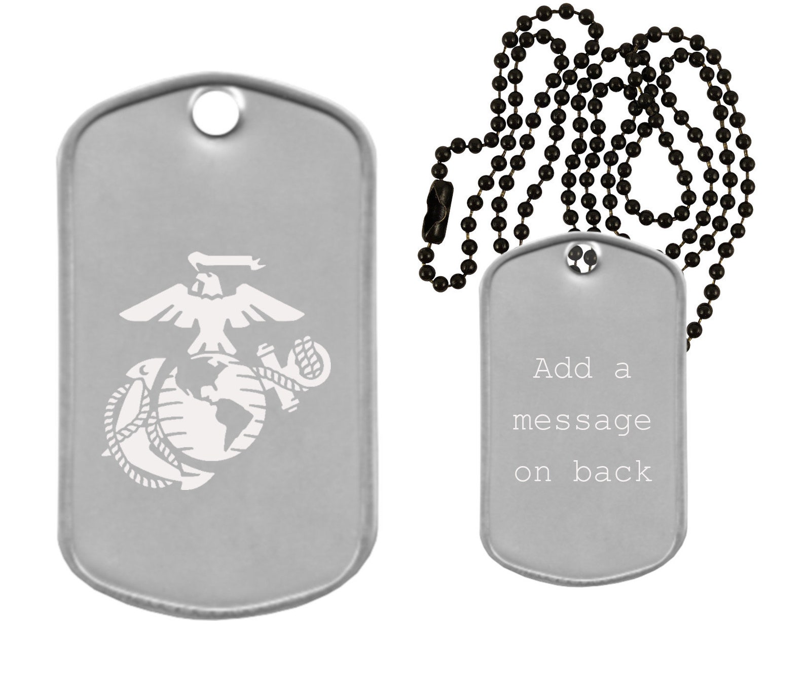 US Marine Corps Dog Tag Necklace Custom Engraved Military Etsy