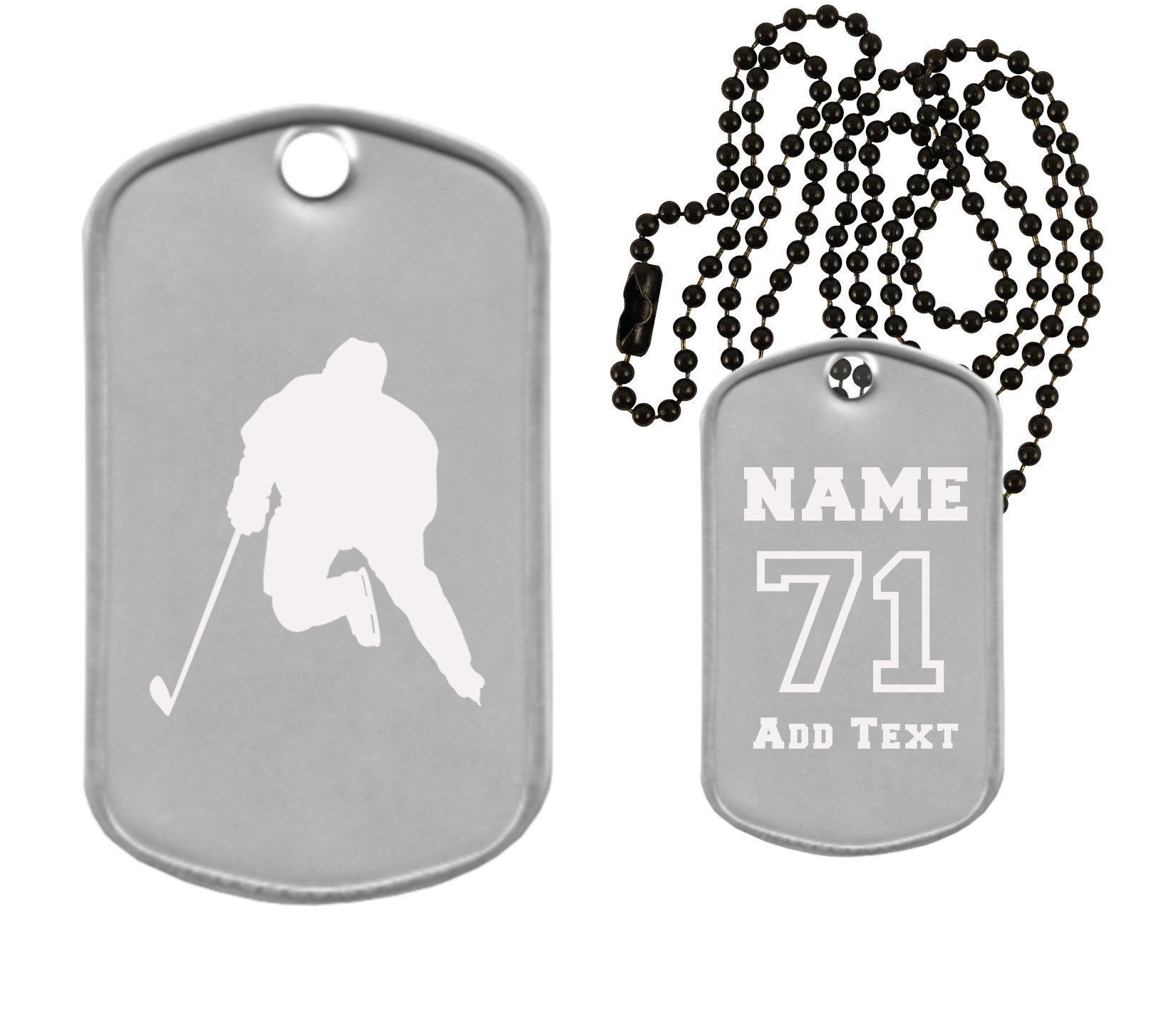 Hockey Dog Tag Necklace Custom Engraved Dog Tag Necklace - Etsy