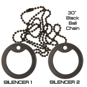 Classic Dog Tag Tune-up Repair Kit Includes Silencers & 30 inch Black Ball Chain Necklace