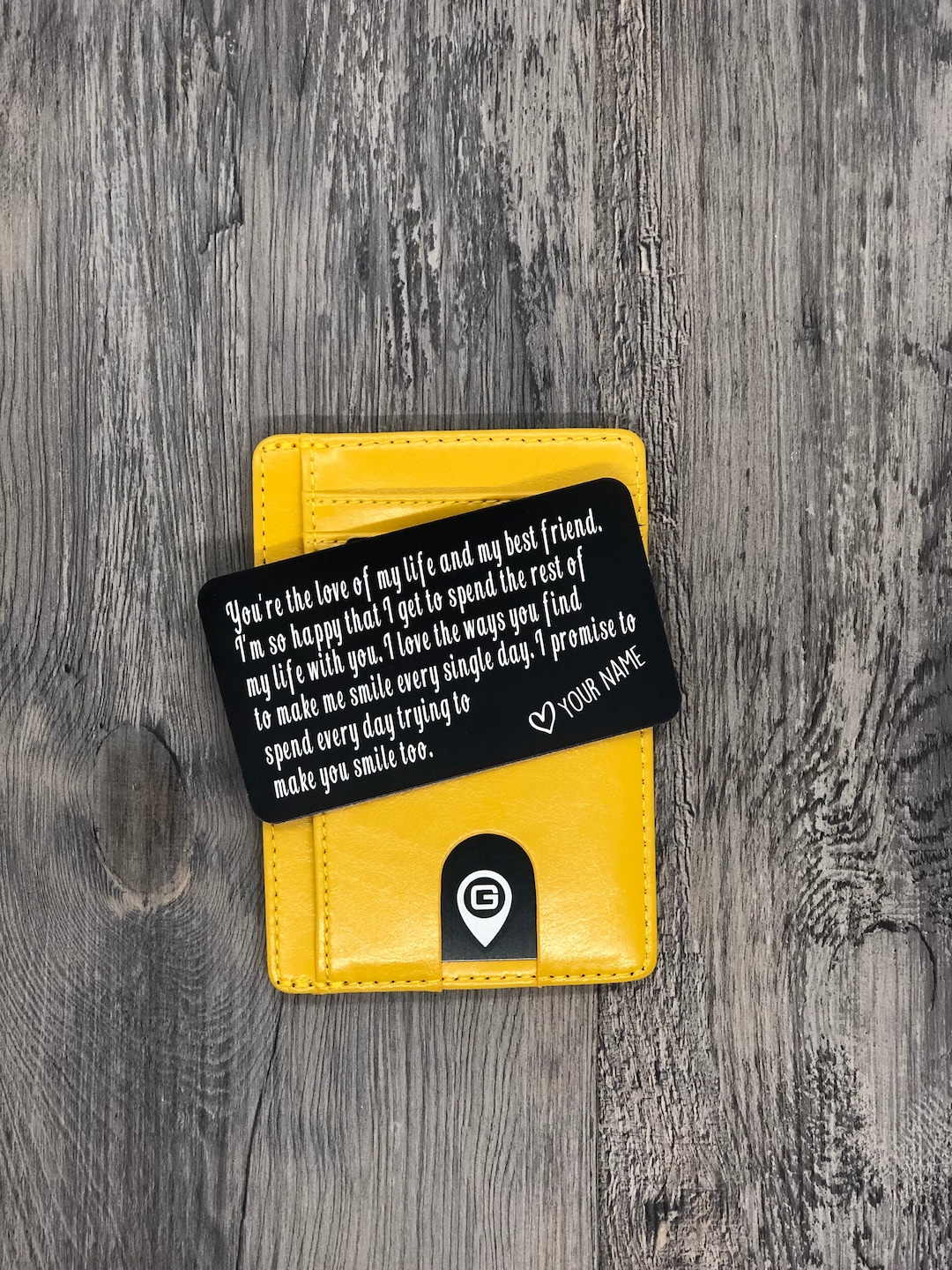Wallet Card Message Personalized Metal Wallet Card With Text, Photo, Own Handwritten ...