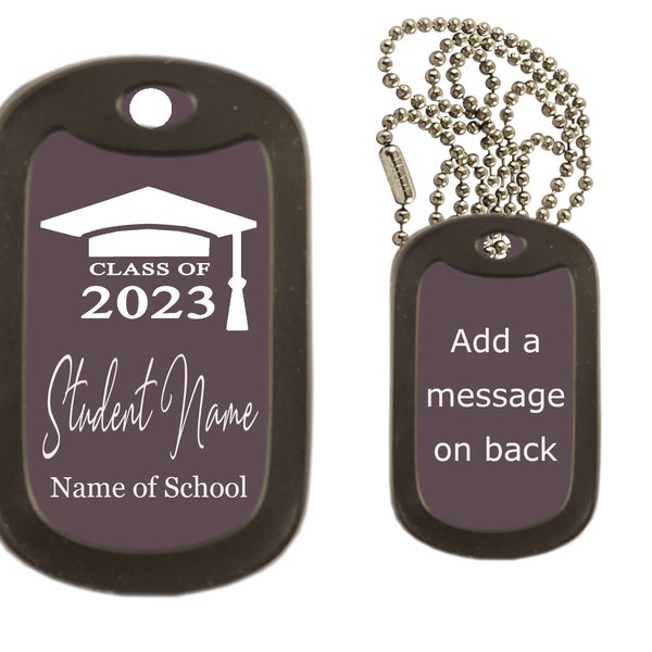 Graduation Dog Tag Etsy