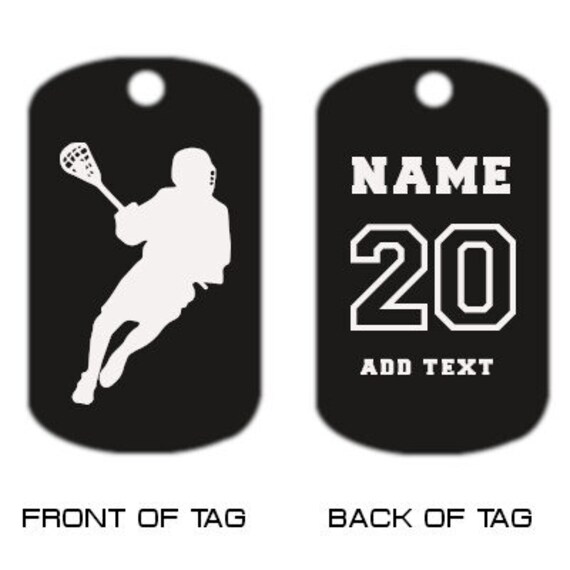 Lacrosse Dog Tag Necklace Custom Engraved Dog Tag Necklace Choose