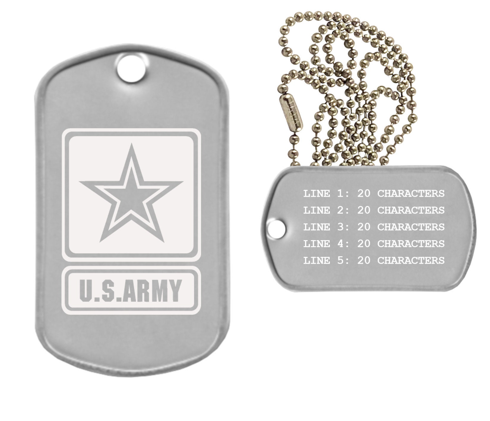 Customizable Military ID Necklace – Sofia Zakia