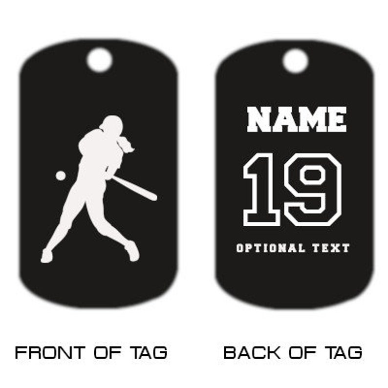 Softball Sports Dog Tag Necklace Personalized Engraved Etsy