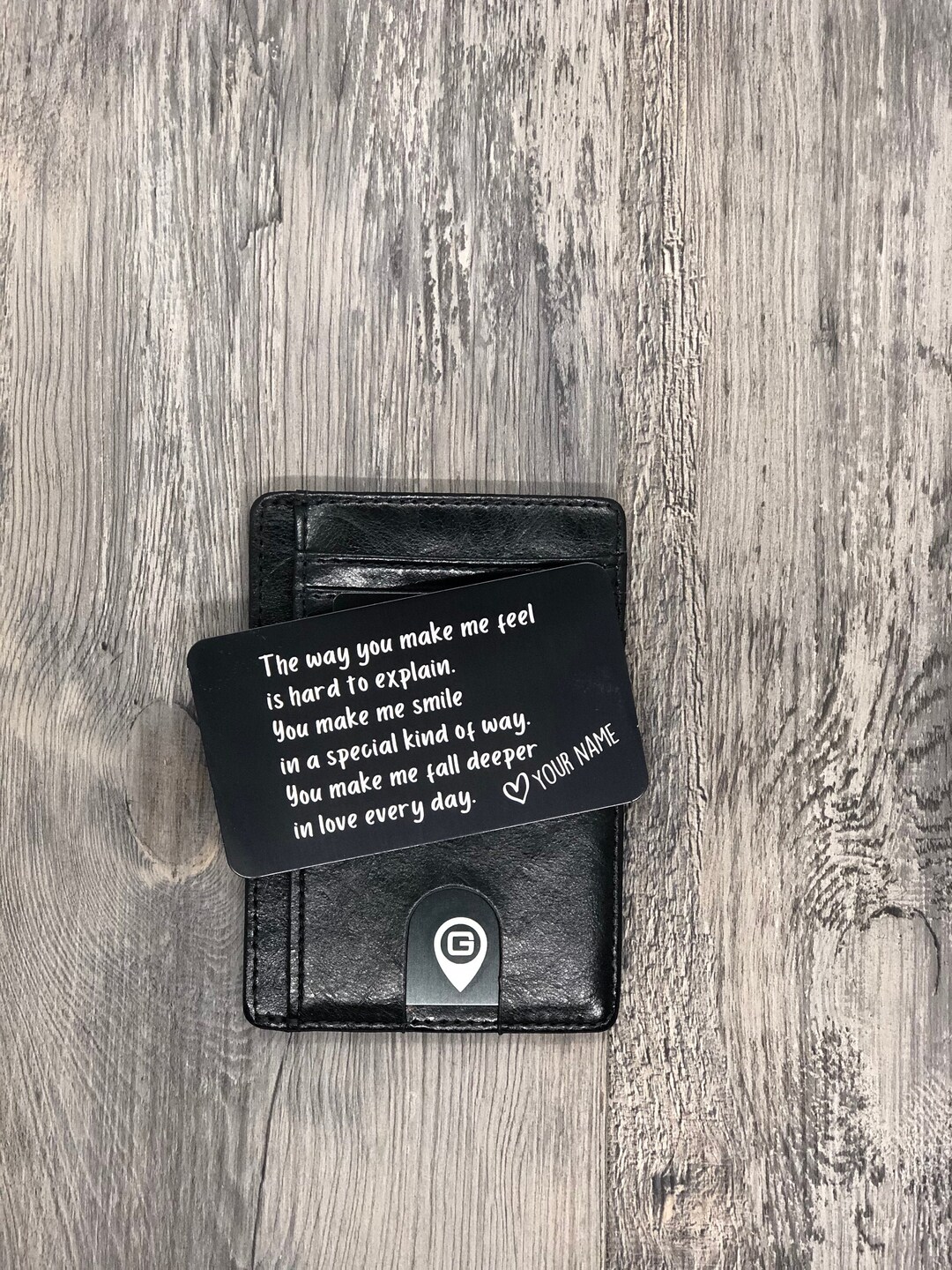 Wallet Card Message Personalized Metal Wallet Card With Text, Photo, Own Handwritten ...