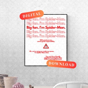 Peter Parker Iconic Quotes Art ~ DIGITAL DOWNLOAD