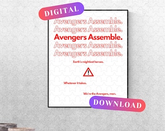 Avengers Iconic Zitate Kunst ~ DIGITAL DOWNLOAD