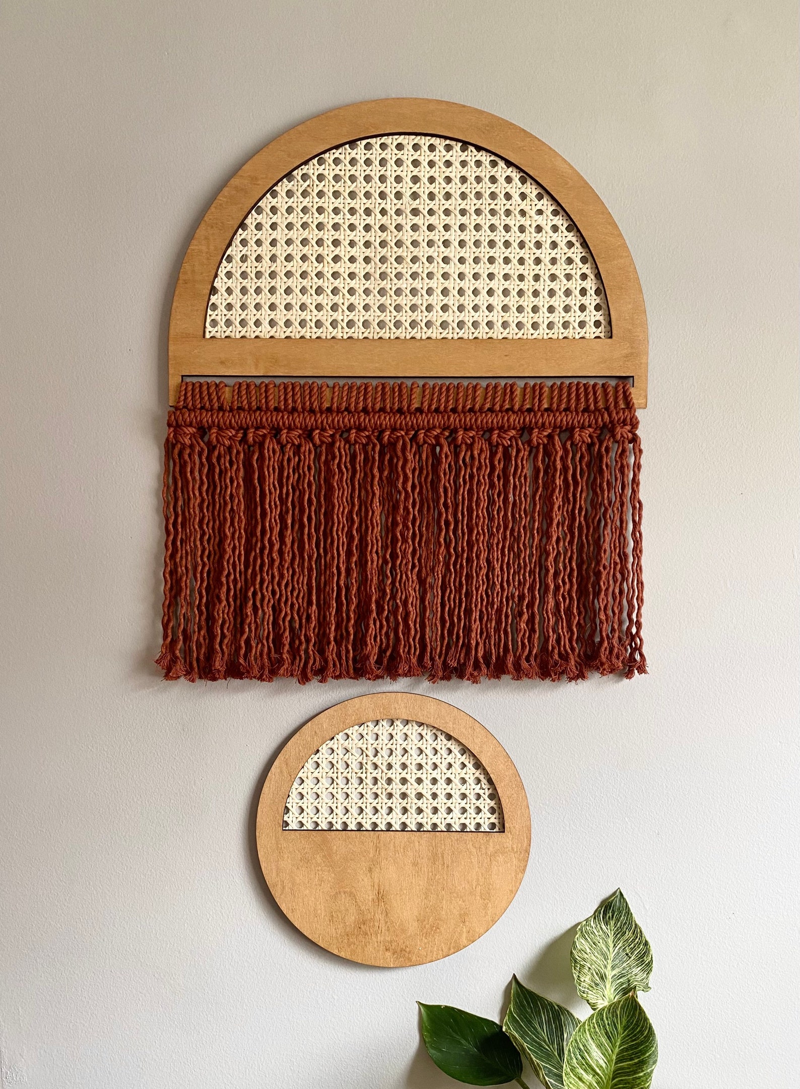 Arch Cane Wall Hanging Set Terracotta Etsy