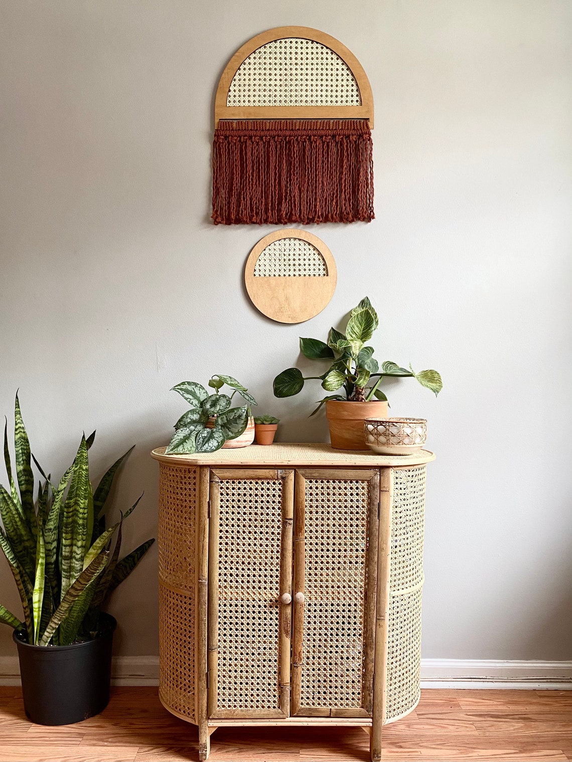 Arch Cane Wall Hanging Set Terracotta Etsy