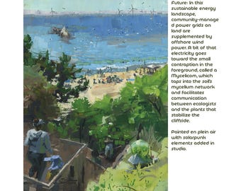 Solarpunk Plein Air: Future Scene at Seacliff