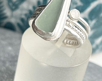 Conjunto de anillos apilables personalizados / Elección de color / Anillo de cristal marino / Anillos apilables / Cristal marino de Cornualles / Joyería de Cornualles / Anillos para mujer