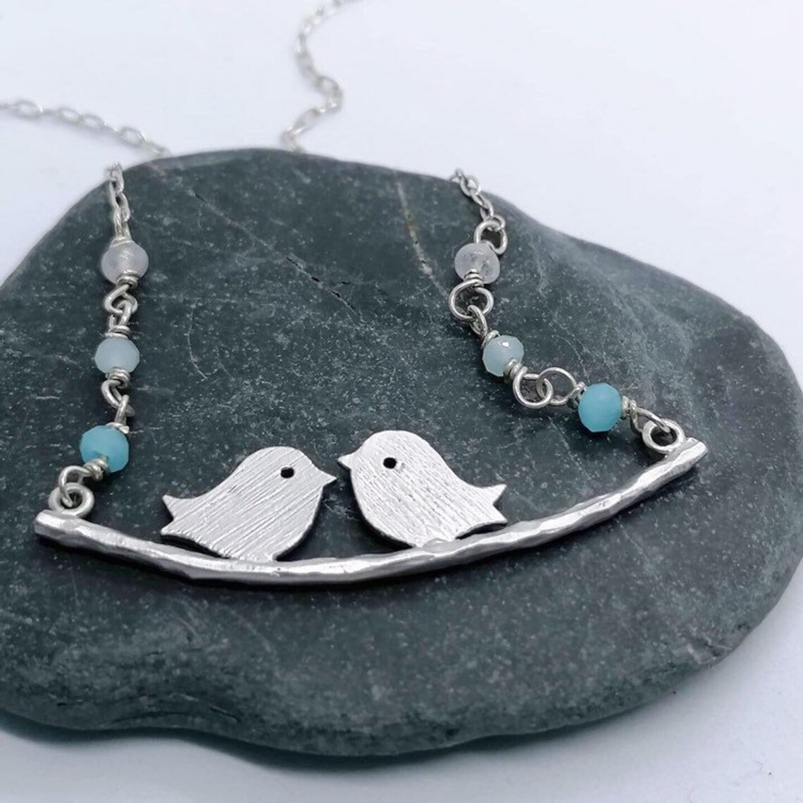 Bird Necklace Branch Necklace Lovebirds Necklace Silver Etsy 日本