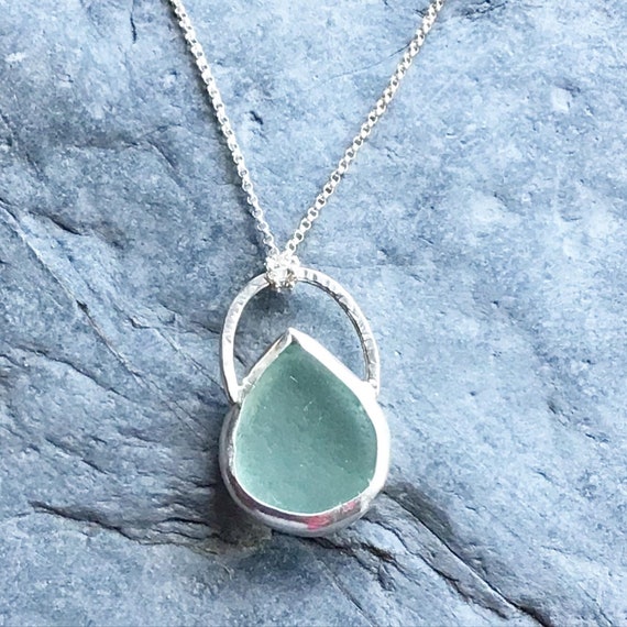 Sea Glass Necklace Sea Foam Sea Glass Necklace Beach Glass