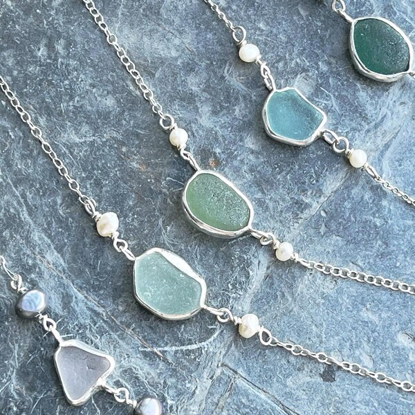 Siena Sea Glass & Pearl Necklace main image 0