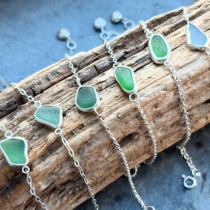 Sea Glass Bracelet | Pebble Bracelet | Silver Heart Bracelet | Cornish Sea Glass Bracelet | Handmade Jewellery | Cornwall Gift