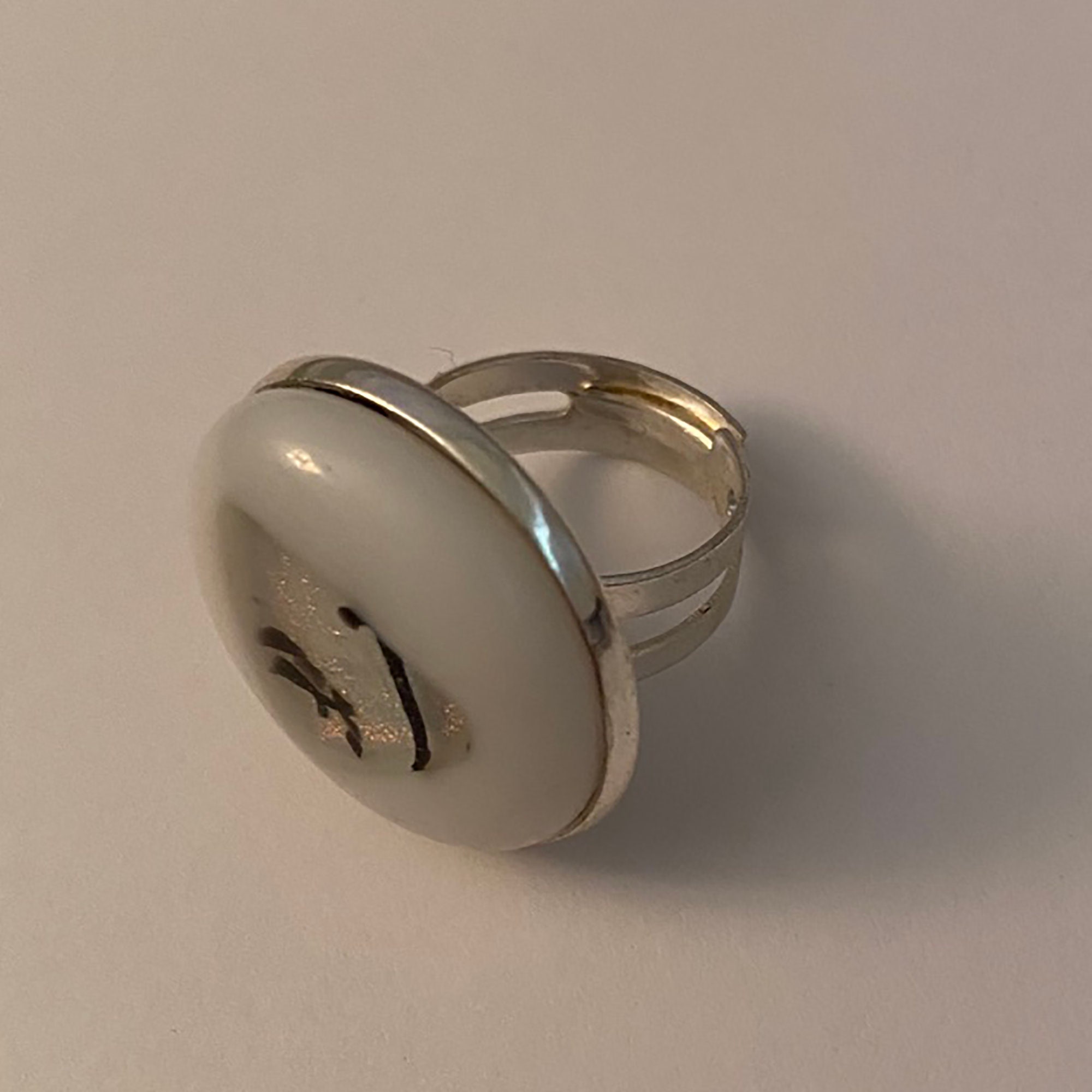 Addiction Recovery Rings White Rainbow Dichroic Glass AA Recovery Adjustable Ring,inspirational ...