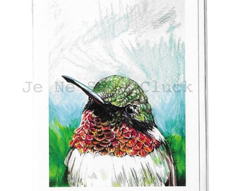 Blank Greeting Card - Hummingbird