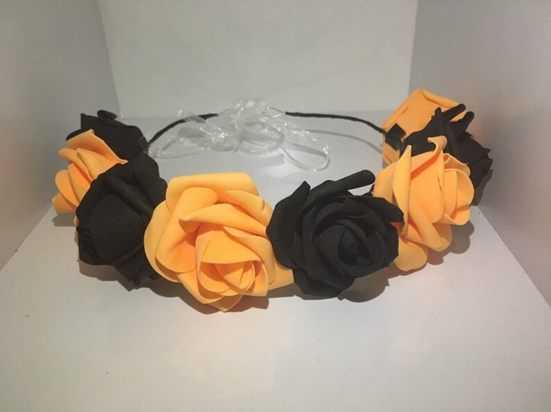 Black Rose Headband Flower Crown Flower Halo Rose Crown Boho Festival Rave