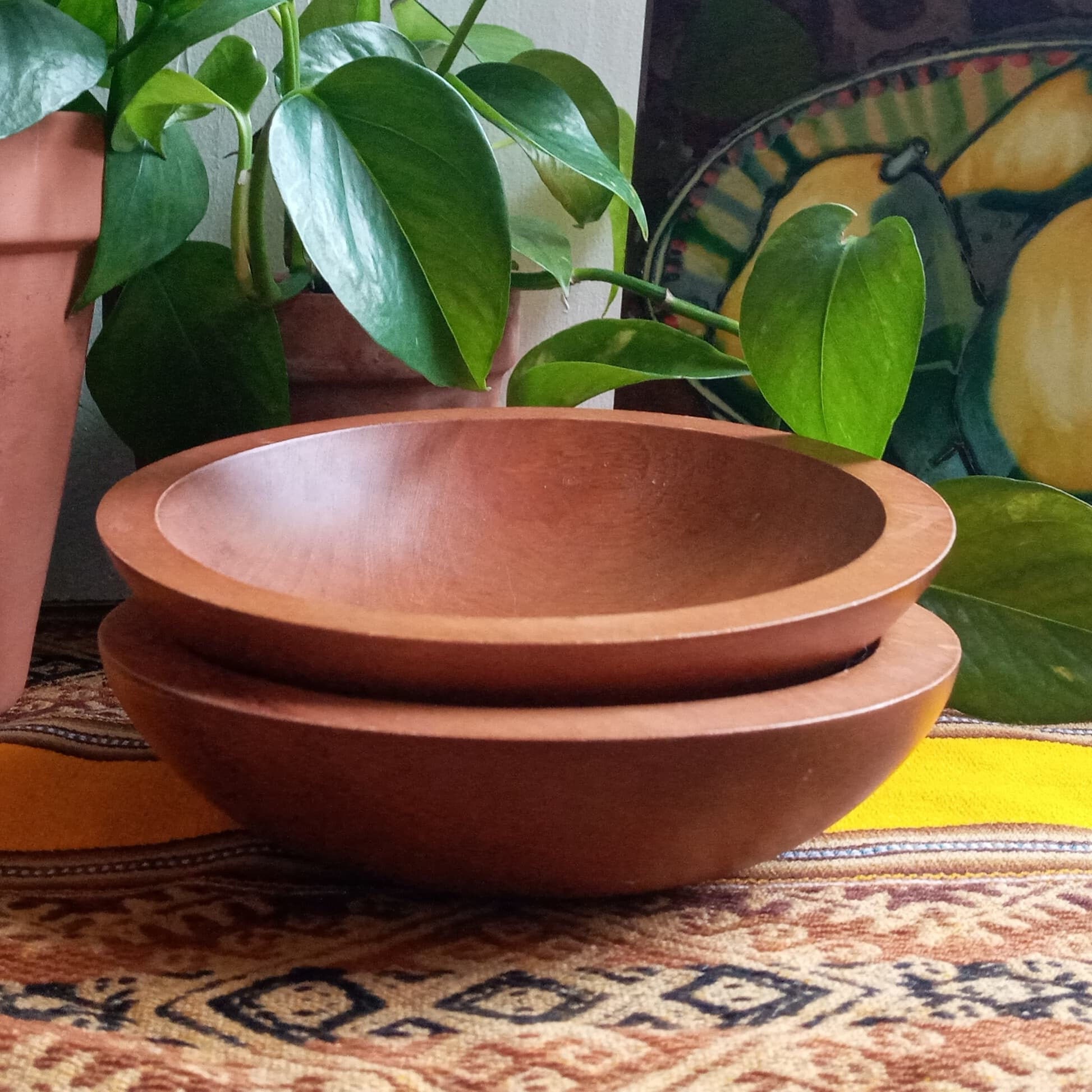 Set of 2 Baribocraft Wooden Salad Bowls Made in Canada Etsy