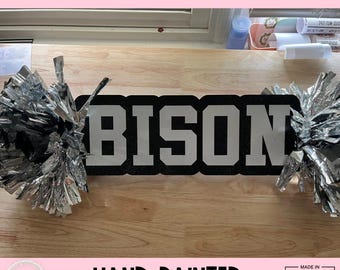 Personalized Name Cheer Stick / Custom Team Spirit Stick / Game Day Sign Pom Pom / Sports Mom Accessory Must Have