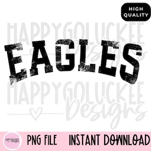 Black Eagles High School Mascot, Eagles Mascot, Eagles School Mascot Digital Download, 300DPI, Shirt Design, School Spirit, Distressed