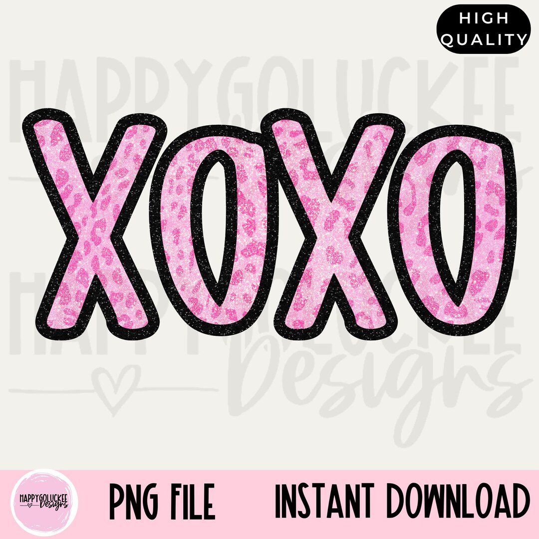 Faux Sparkle Xoxo PNG, Digital Download, Valentines Day Design, Faux ...