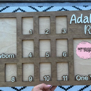 Birth to One Year Picture Frame / Wooden Personalized First Year / Baby ...