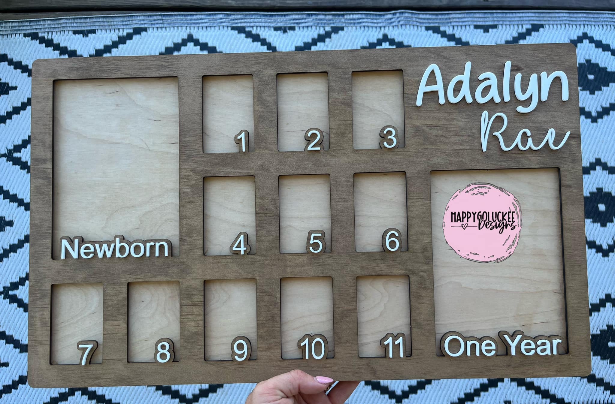 Birth to One Year Picture Frame / Wooden Personalized First Year / Baby ...