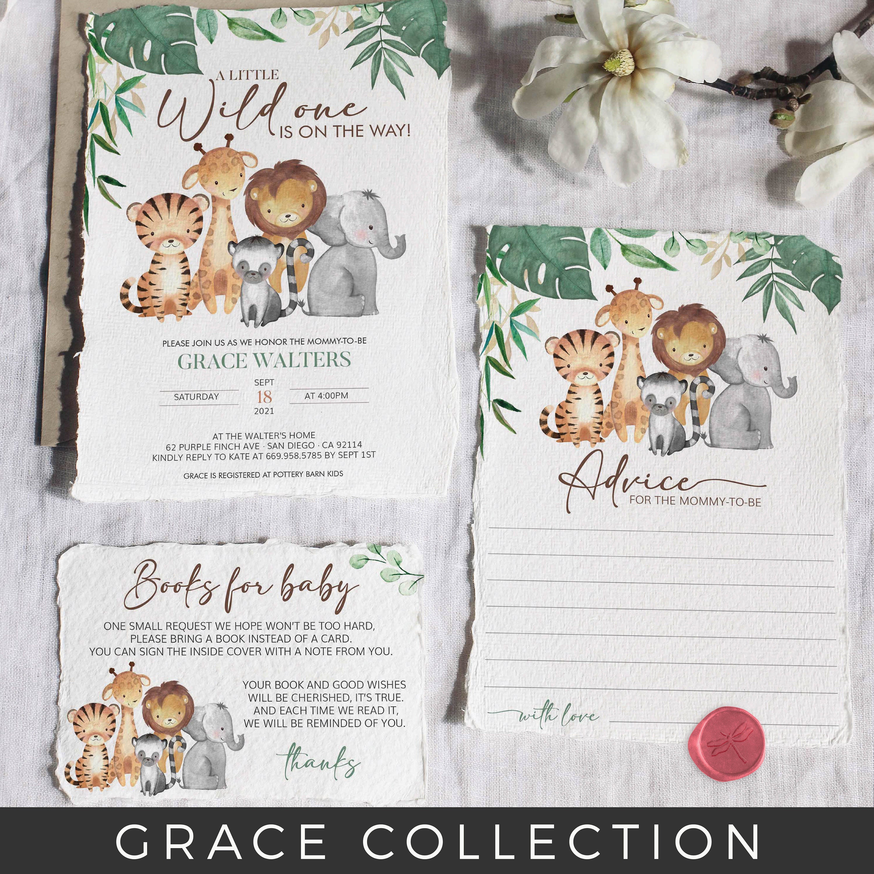 Set of 2 Jungle Baby Shower Signs Safari Baby Shower Etsy