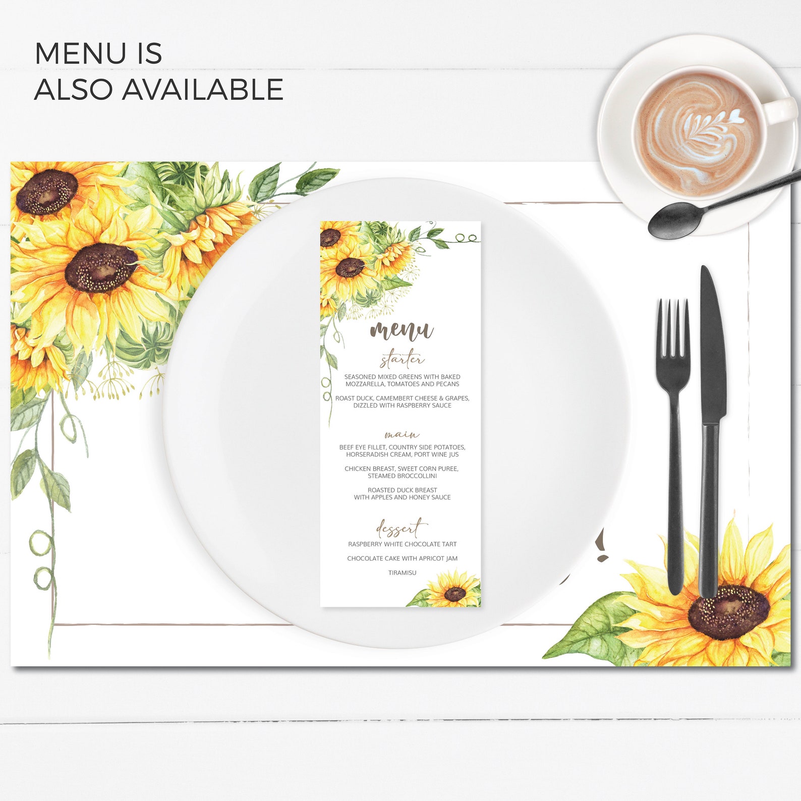 Sunflower Placemats Sunflower Paper Placemats Birthday Etsy