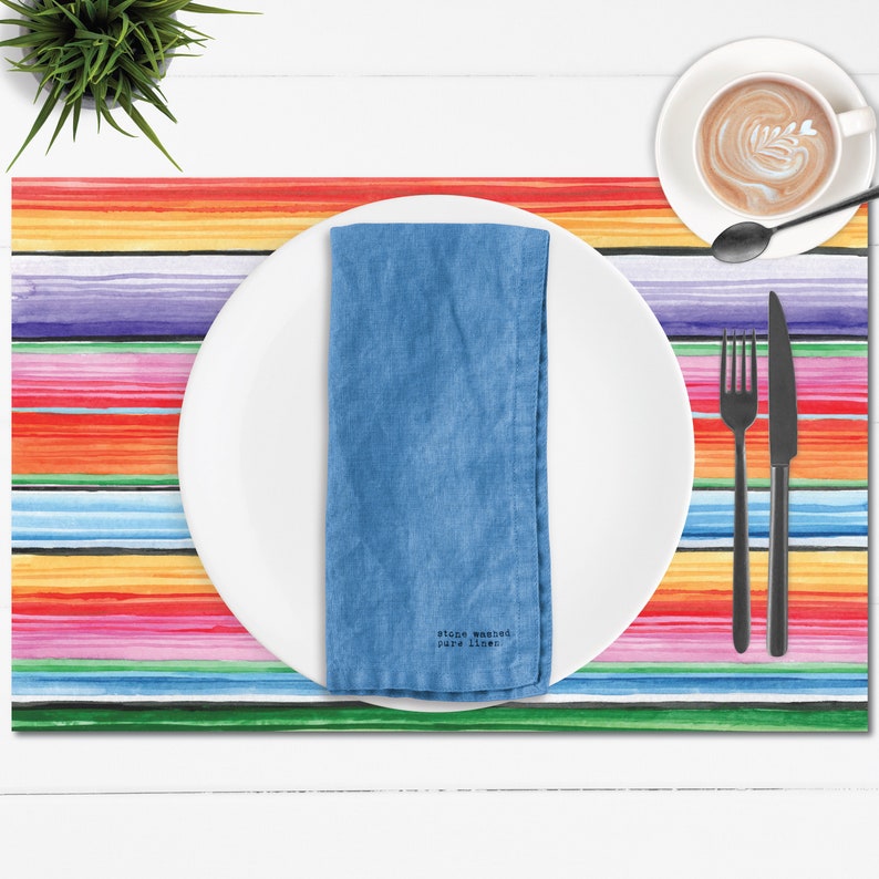 Mexican Fiesta Placemats, Cinco De Mayo Paper Placemats, Serape Fiesta