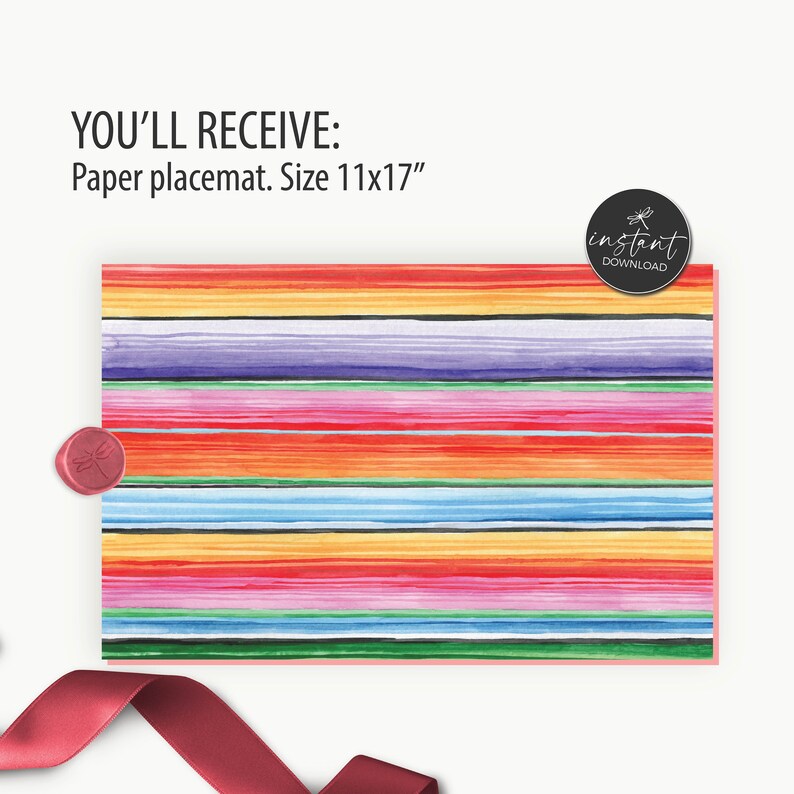 Mexican Fiesta Placemats, Cinco De Mayo Paper Placemats, Serape Fiesta