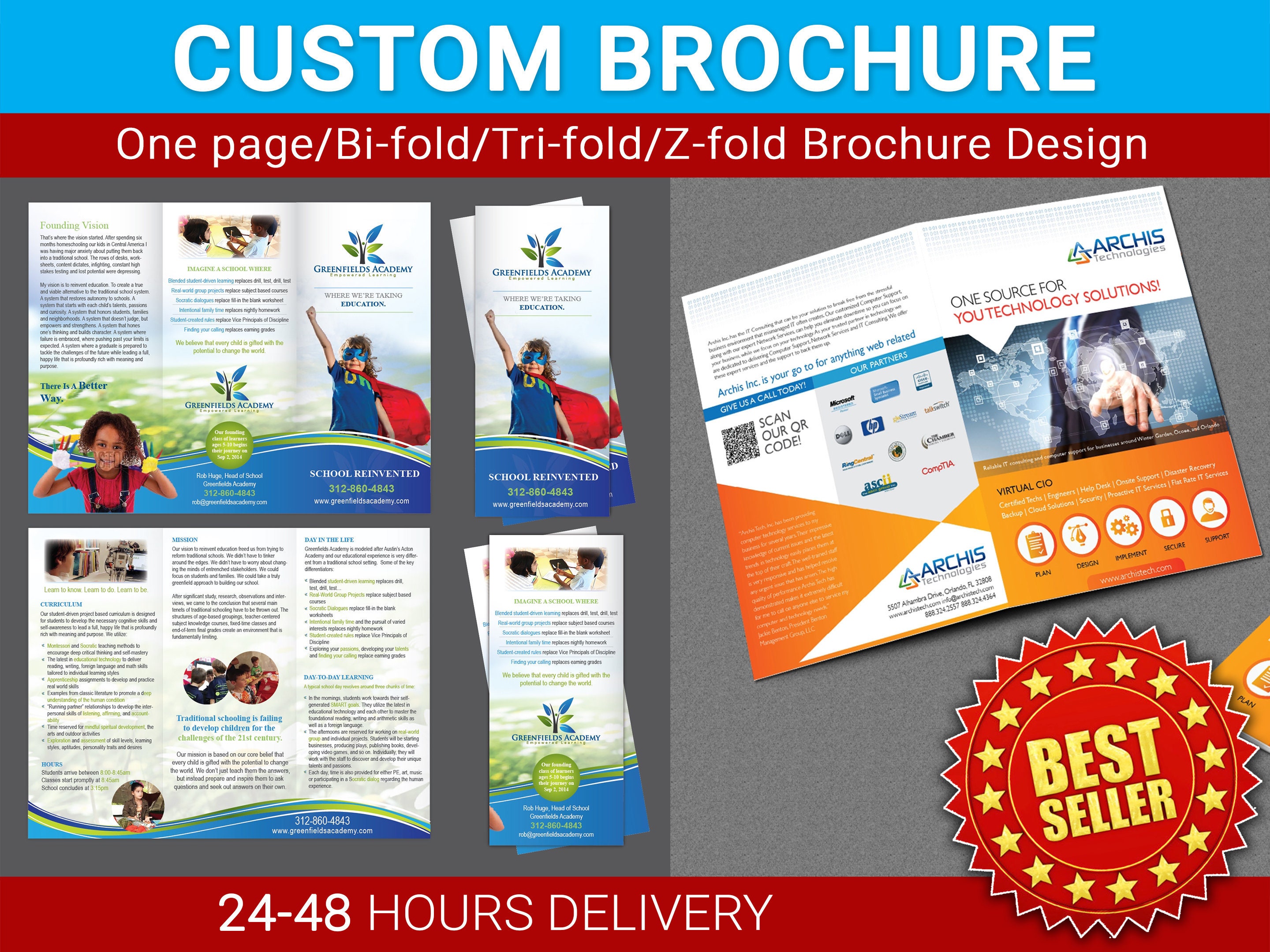 trifold brochure design custom
