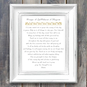 Prayer of St. Philaret of Moscow, Greet the day in Peace Prayer, Orthodox Christian Prayer Art