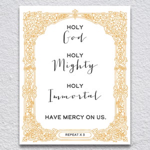 Trisagion Prayer Art, Orthodox Prayer, Hand Lettering Prayer, Have Mercy on Us Prayer