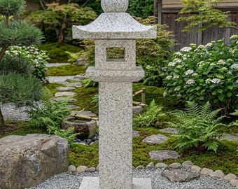 Natural granite stone lanterns / traditional handcrafted stone lanterns, suitable for garden decoration.