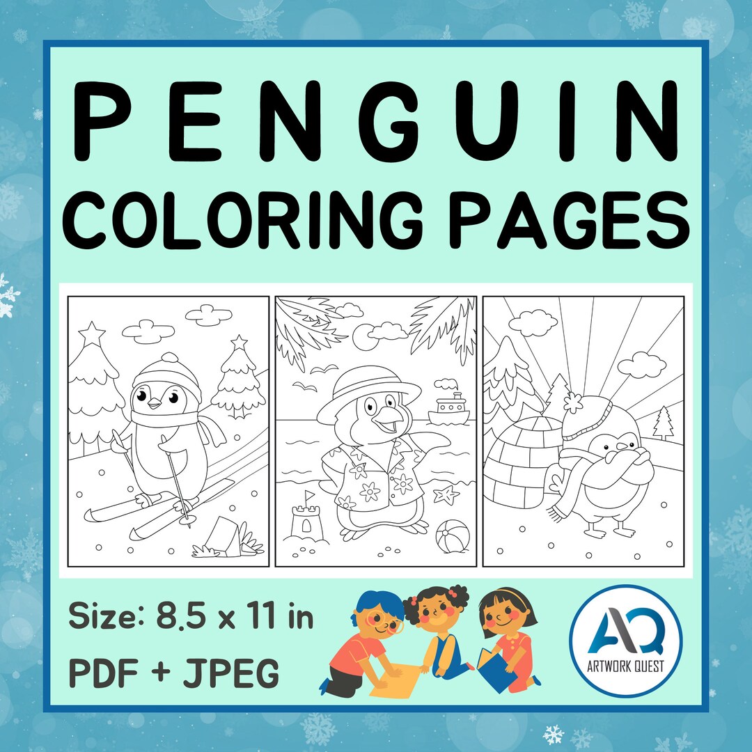 Penguin Coloring Pages for Kids Printable Kids Christmas