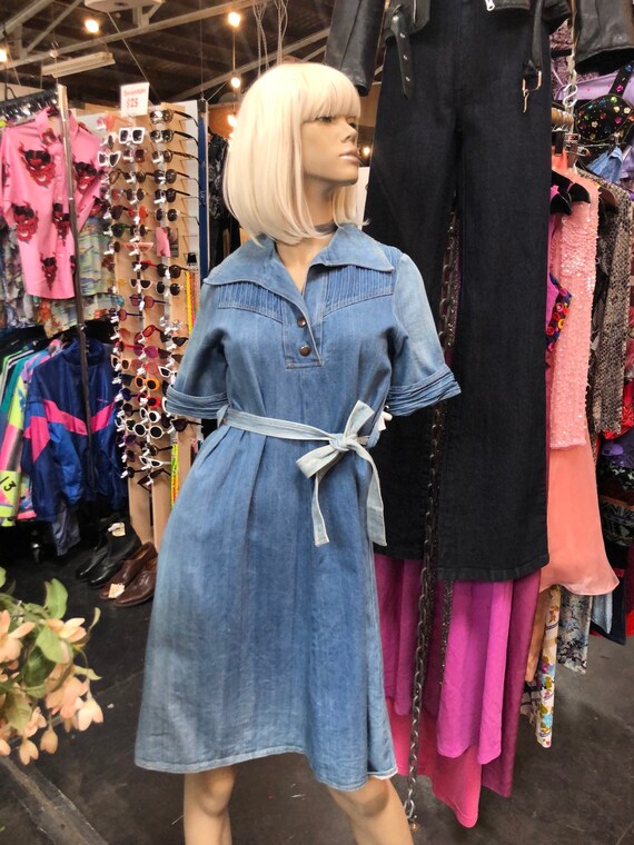 1970's 'Popcorn' Denim Dress