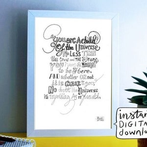 Impresión de poema desiderata / desiderata imprimible / arte de pared inspirador / impresiones motivacionales / impresiones de pared de galería arte de pared de poema, impresión de citas