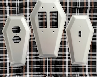 Coffin Painted Mid Century Light Switch Cover Outlet Wall Plate Google Nest Doorbell