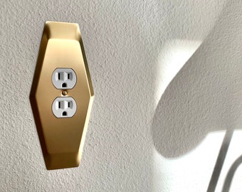 Hexo Painted Mid Century Modern Atomic Hexagon Light Switch Outlet Cover Wall Plate