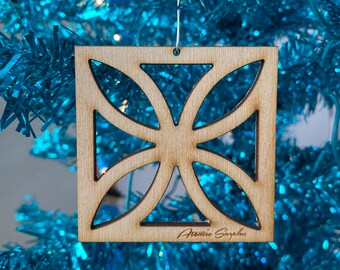 Breeze Block Ornaments Flower Pattern, MCM, Mid Century Modern Christmas Decor