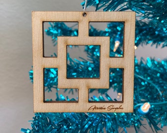 Breeze Block Ornaments! Square pattern, MCM, Mid Century Modern