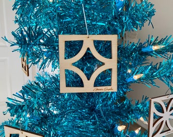 Breeze Block Ornaments Star Pattern, MCM, Mid Century Modern Christmas Decor