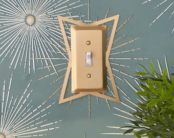 TELSTAR Painted Mid Century Atomic Shadow Box Light Switch and Outlet Cover