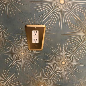 PRIMO Painted Mid Century Modern Metal Wall Plate Googie Atomic light switch cover